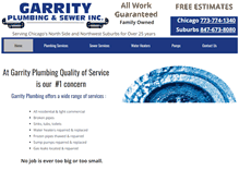 Tablet Screenshot of garrityplumbing.com